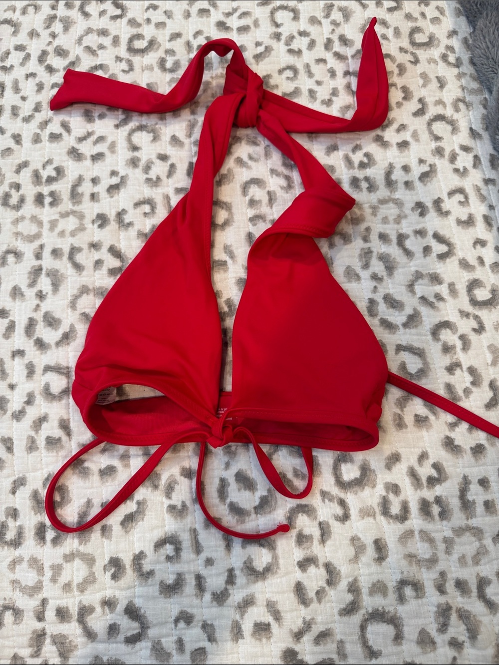 Aerie XS Red Triangle Halter Bikini Top